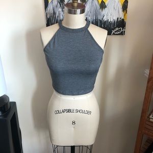 ZARA Grey Halter Crop Top